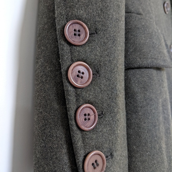 CLUB MONACO long wool coat/army green / XS - Picture 6 of 8